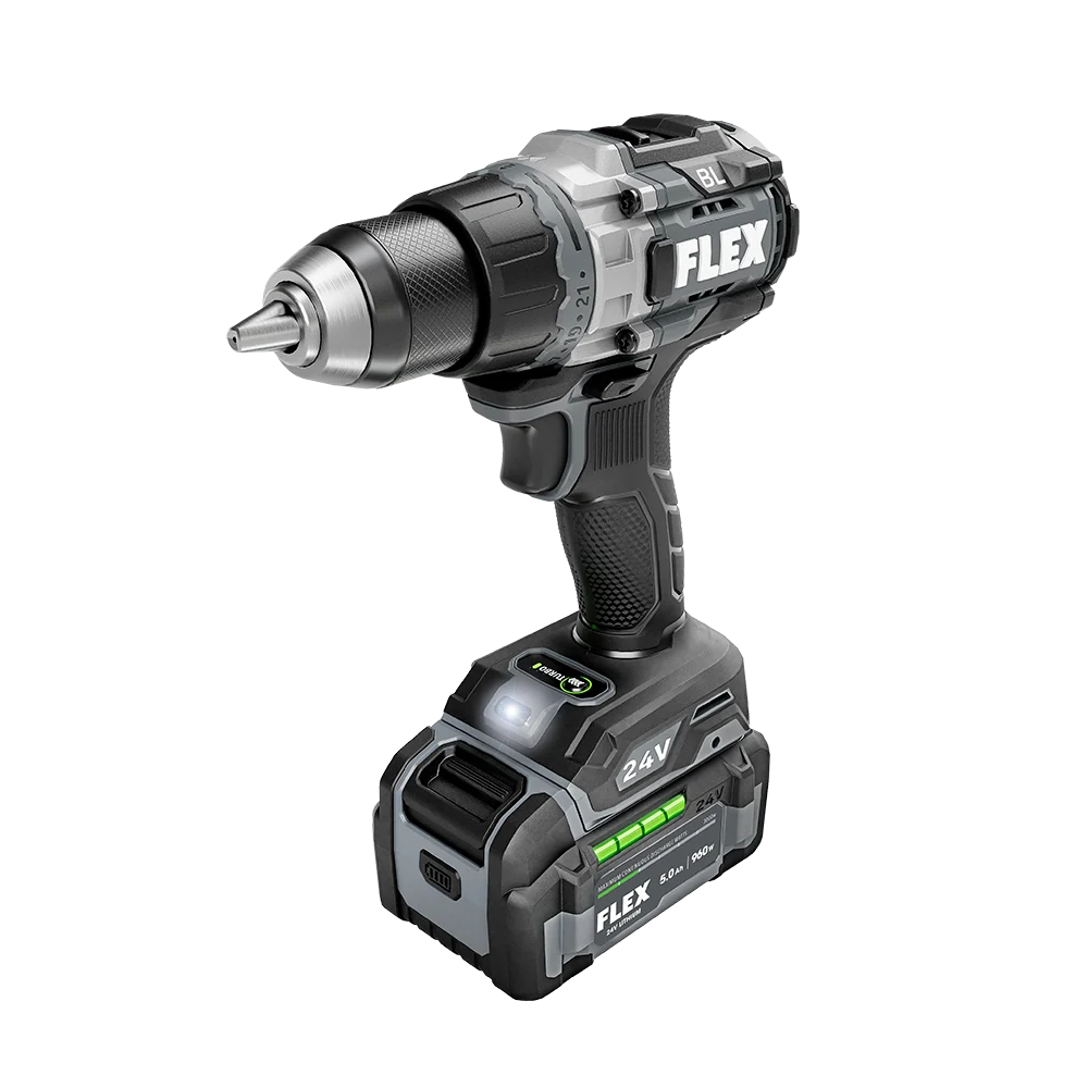 Enhanced FLEX 24V 1 2 2-Speed Drill Driver w Turbo Mode Kit Crafted