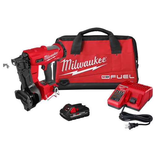 Secure Milwaukee M18 FUEL™ Coil Roofing Nailer Kit Excellent