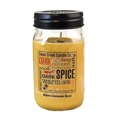 World-Class Swan Creek Warm Cinnamon Buns Pantry Jar Candle 12 oz. Innovative