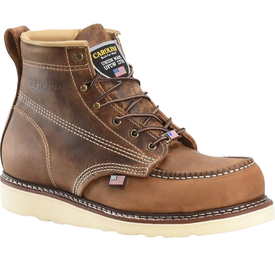 Carefully Designed Carolina Men's AMP USA Dark Brown Wedge Boots 11.5D Premium