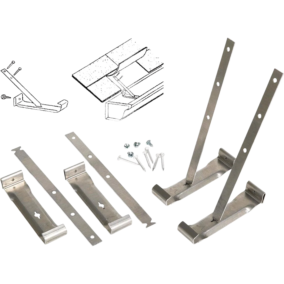 Certified Spectra Metals Hidden Gutter Hanger Bracket with Roof Strap 4-Pack First-Class