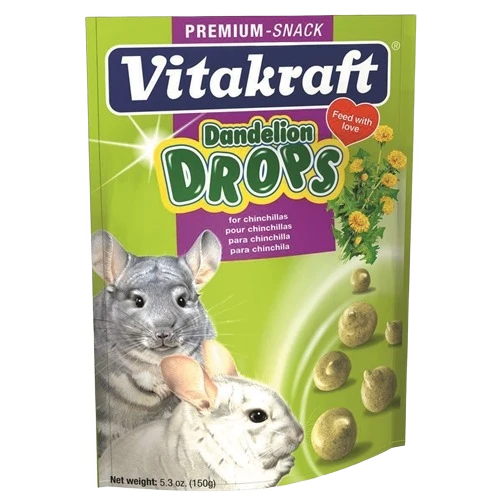 Fine Crafted Vitakraft Dandelion Drops for Chinchillas 5.3 oz. Durable