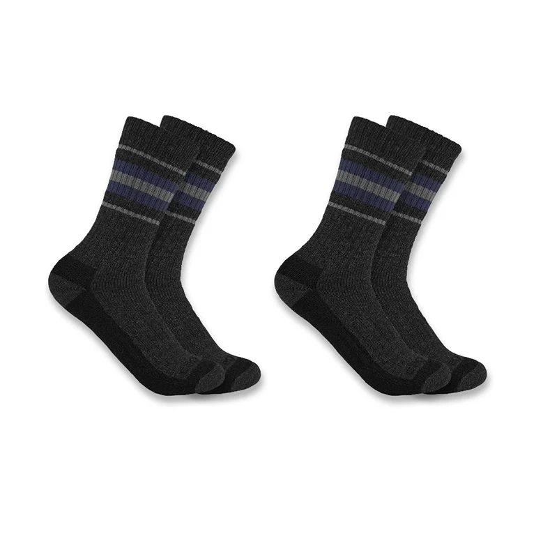 Reusable Carhartt Women's Large Black Crew Socks 2-Pack Solid
