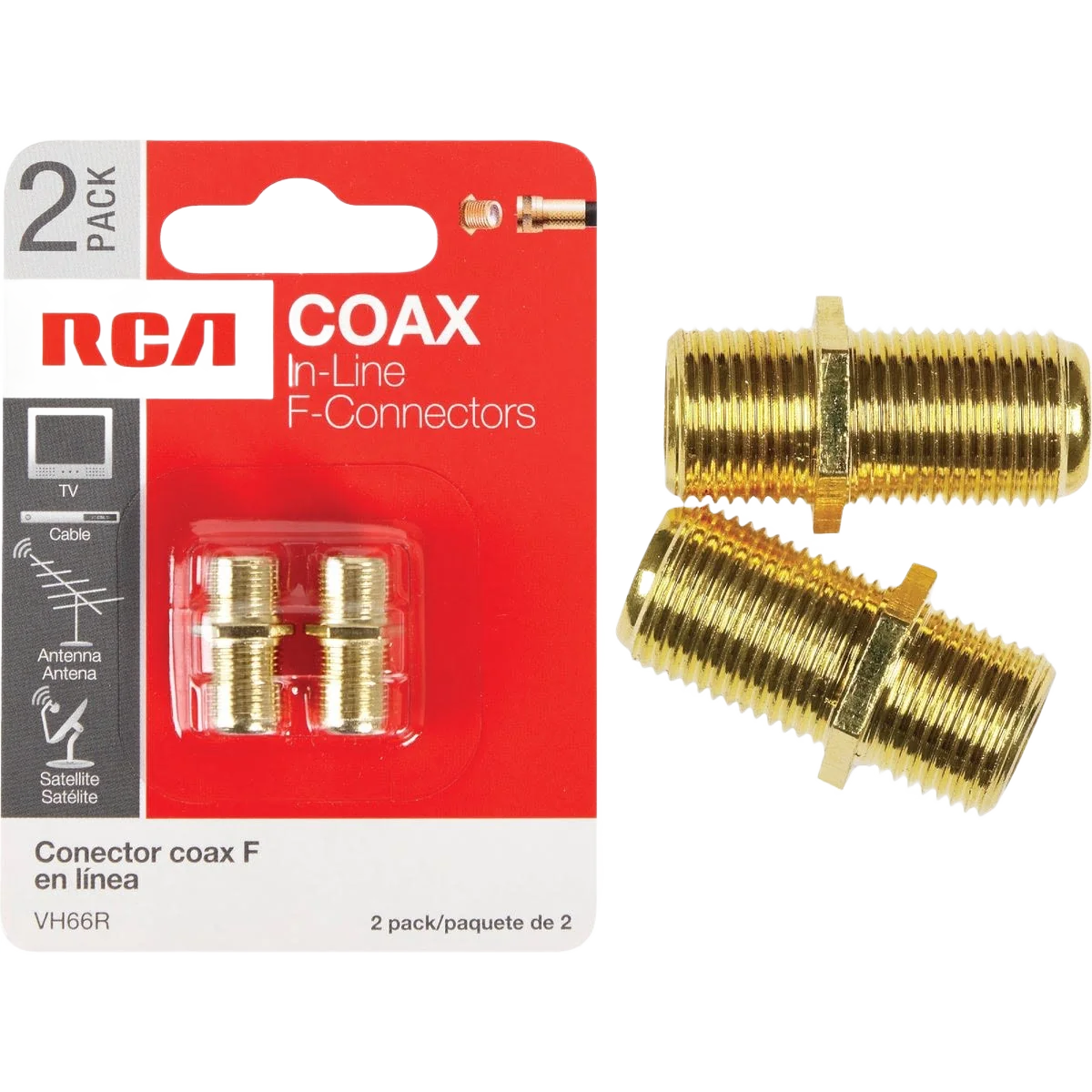 Professional RCA In-Line Feed-Thru Coax Connector 2-Pack Trendy