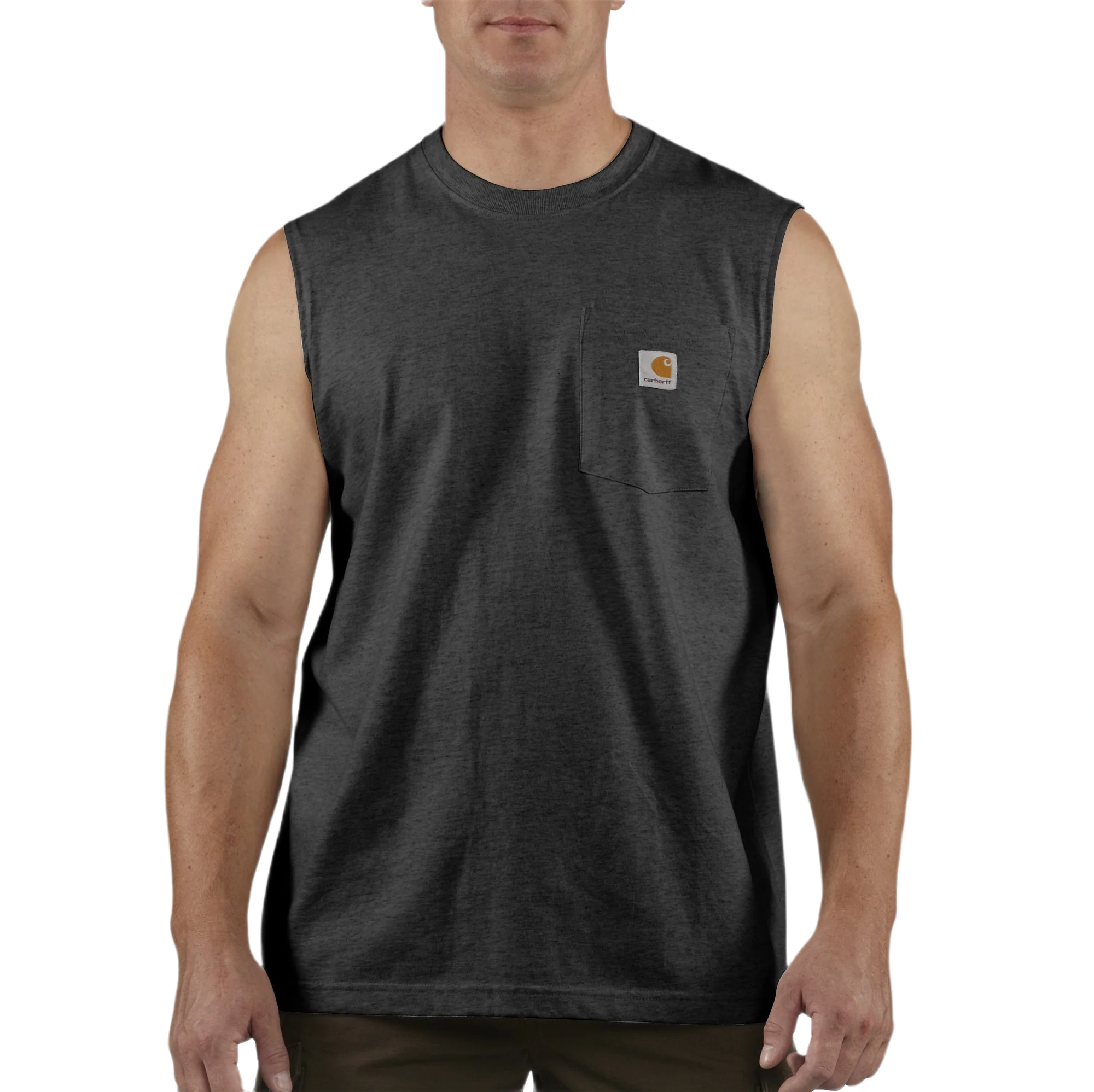 Top-Quality Carhartt Men's 2XL Black Sleeveless Pocket Tank Detailed