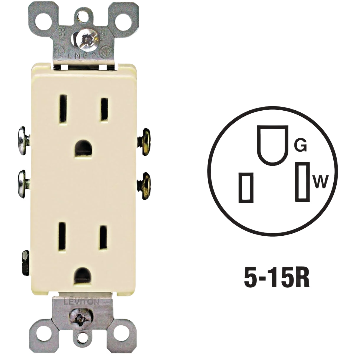 Relaxed Leviton Decora 15 Amp Ivory Residential Grade Duplex Outlet Soft