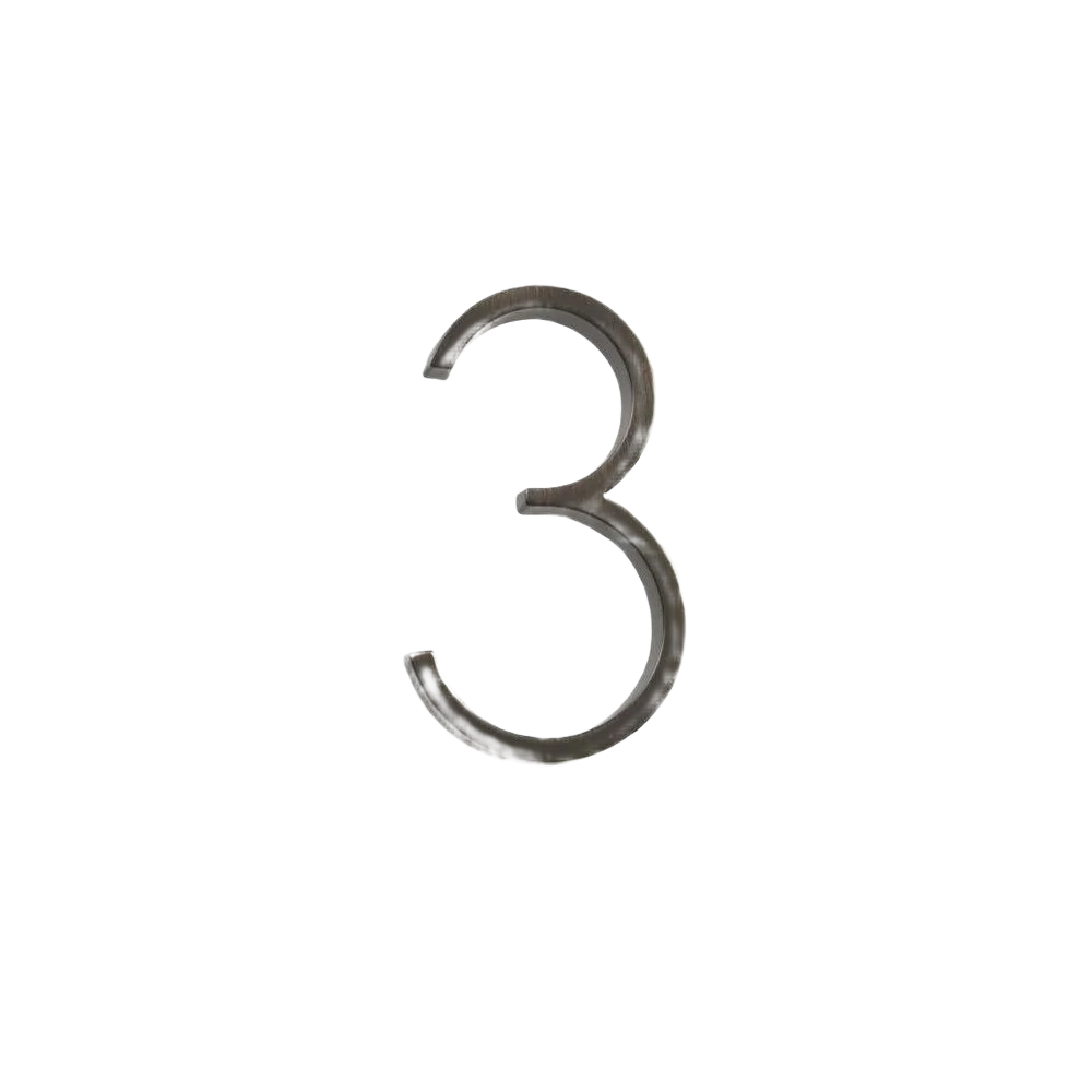 Minimalist Hillman Distinctions 5-In. Floating Mount Bronze House Number 3 Optimized