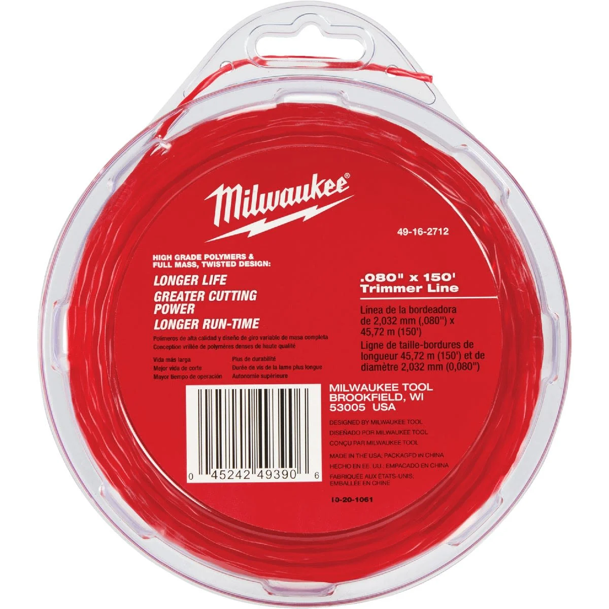 Stylish Milwaukee .080 x 150 Twisted Trimmer Line Prestigious