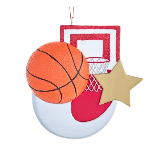 Safe Kurt S. Adler Personalized Basketball with Star Ornament Smooth