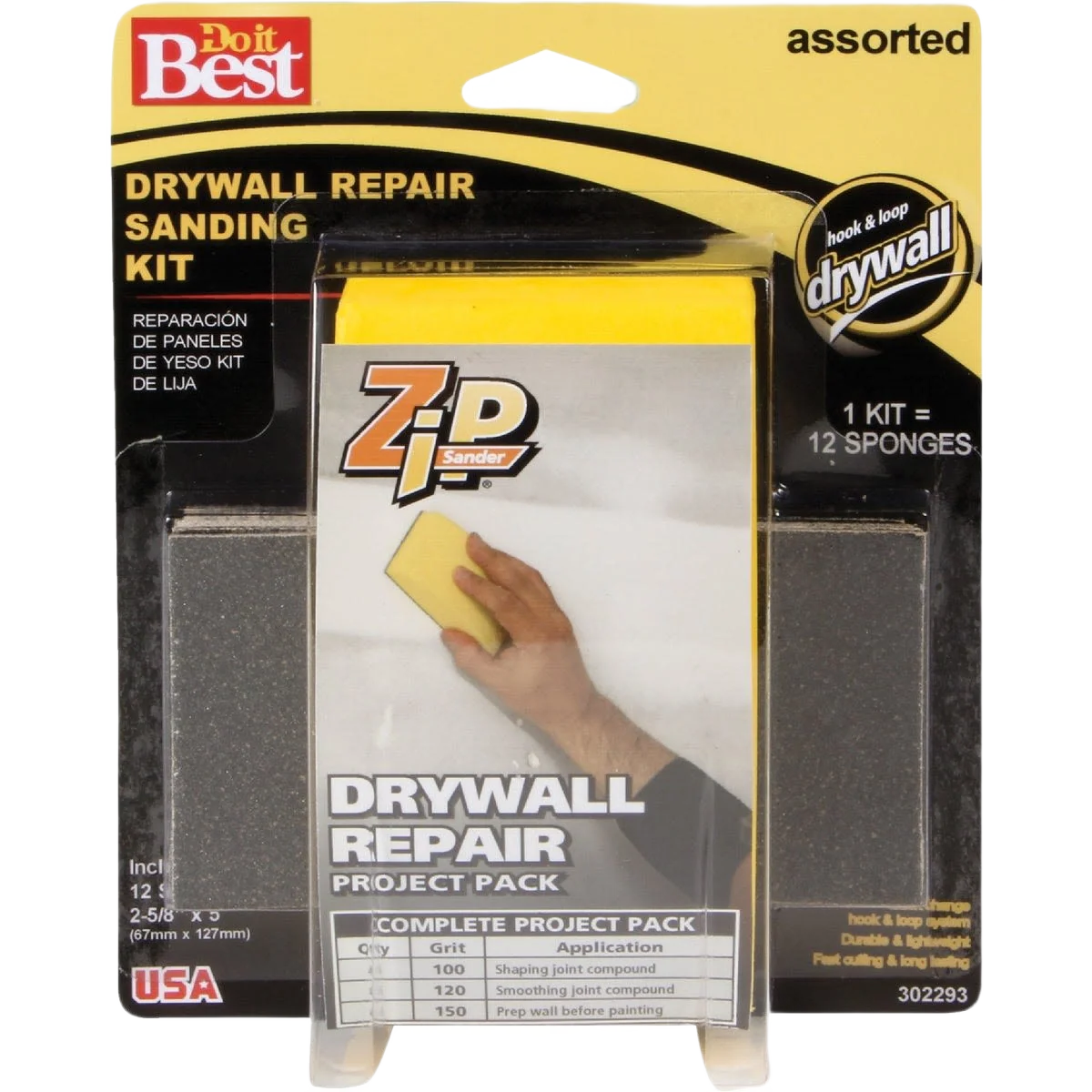 Official Do it Zip Sander Drywall Repair Hand Sanding Kit Crafted