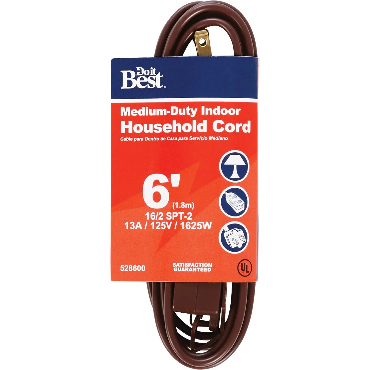 Clean Do it Brown 16 2 Cube Tap Extension Cord 6 ft. High-Quality