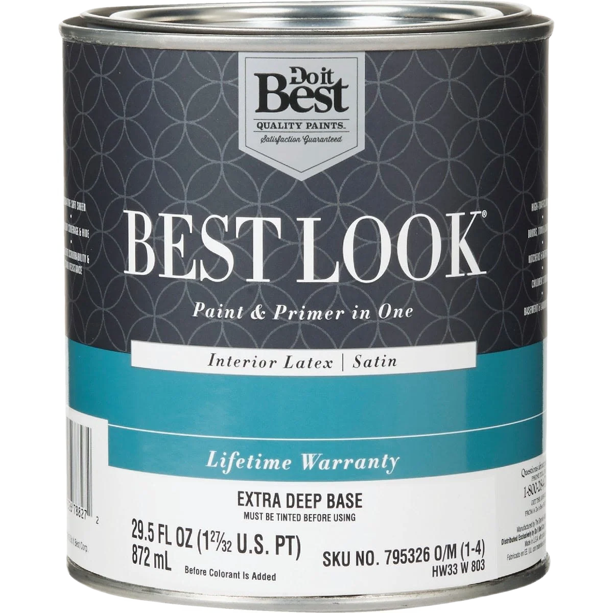 Secure Look Extra Deep Base Interior Latex Satin Paint Primer In One 1 Quart Soft