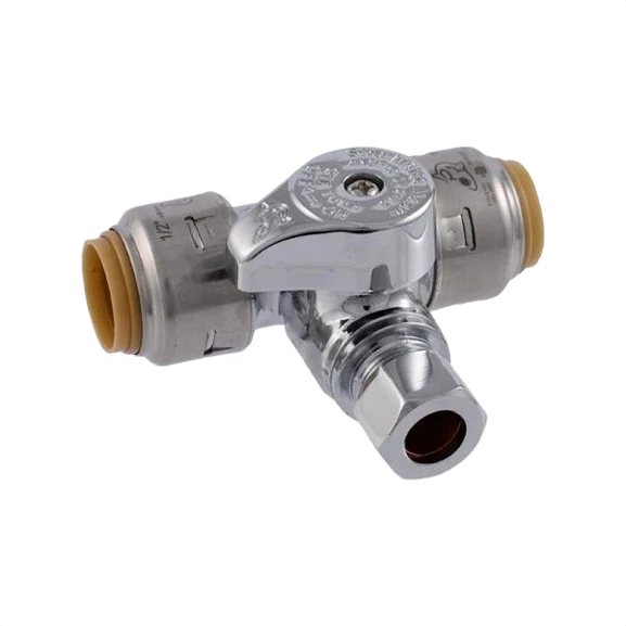 Fine SharkBite Max 1 2 x 1 2 x 3 8 Stop Push-to-Connect Tee Professional