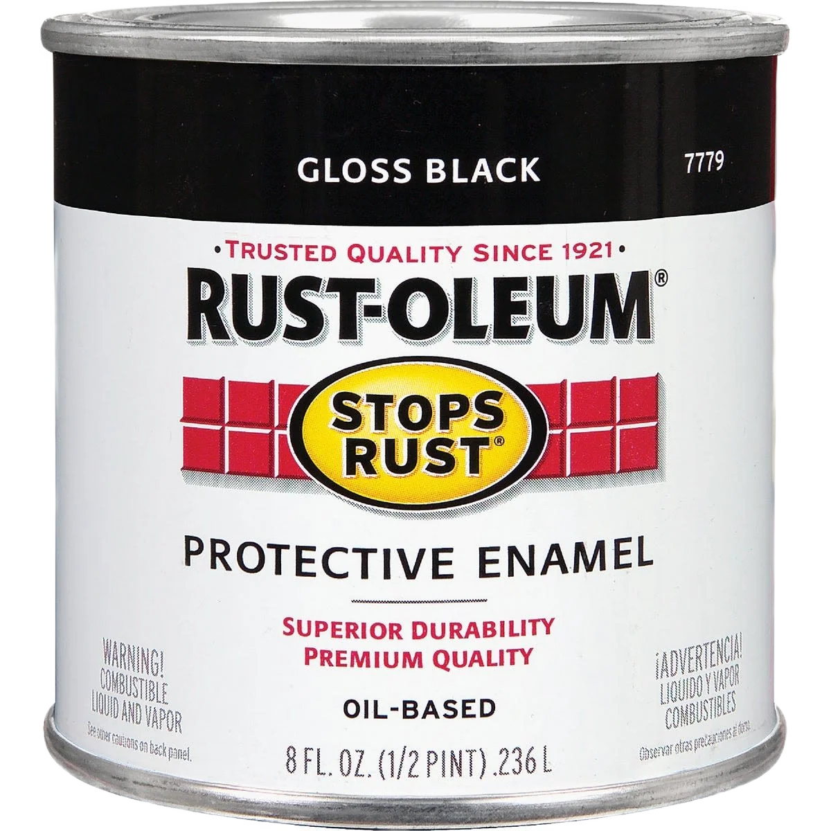 Verified Rust-Oleum Stops Rust Gloss Black Protective Enamel Brush-On Paint 1 2 Pint Genuine