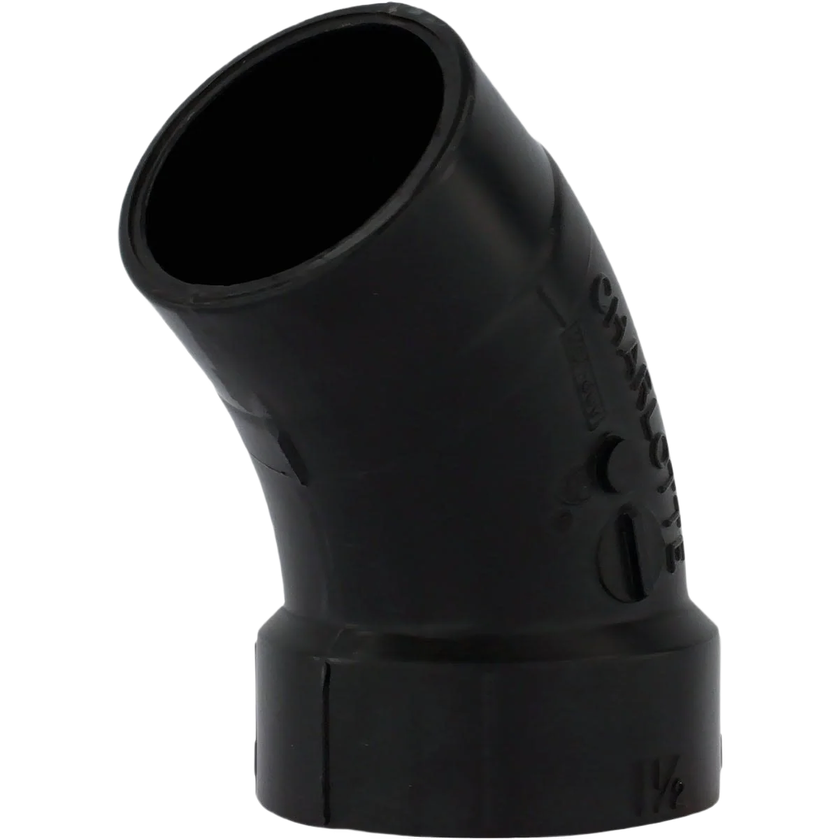 Solid Charlotte Pipe 1-1 2 In. Hub x Spigot 45 Deg. Street ABS Elbow Specialty