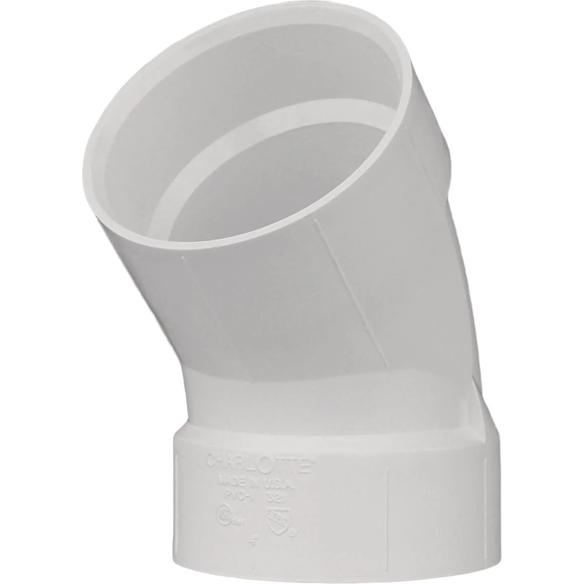 Crafted Charlotte Pipe 6 In. 45 Deg. DWV Short Radius PVC Elbow Premium Material