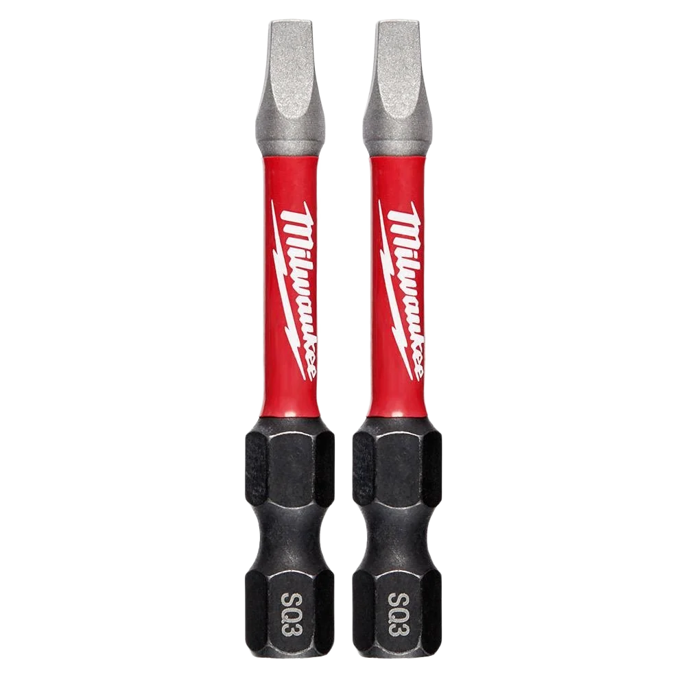 Smooth Milwaukee SHOCKWAVE™ Impact Duty™ 2 SQ3 Square Bits 2-Pack Original Design