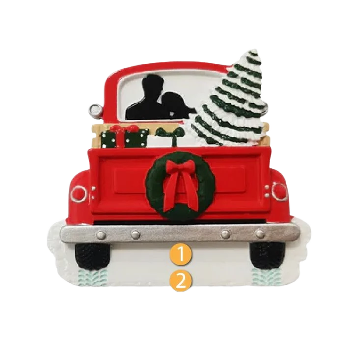 Excellent PolarX Personalized Red Truck Couple Ornament Outstanding