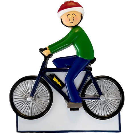 Powerful Ornament Central Personalized Male on Electric Bike Ornament Easy-to-Use