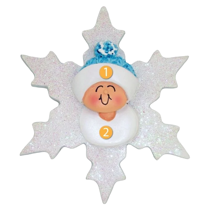 Superior Ornament Central Personalized Blue Baby Snowflake Ornament Stylish