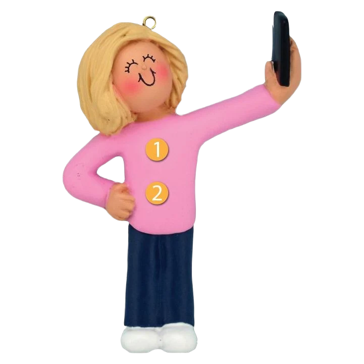Natural Ornament Central Personalized Blonde Female Selfie Ornament Efficient