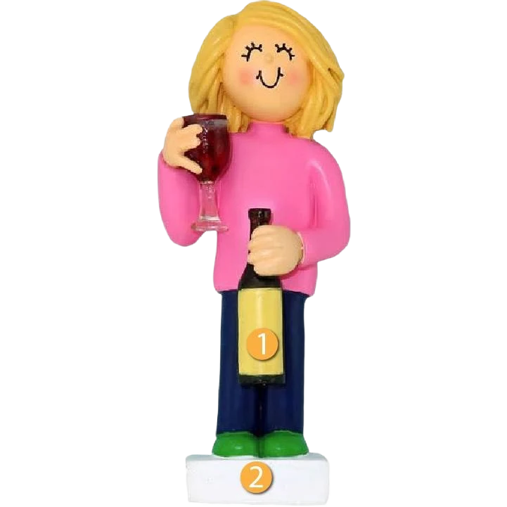 Easy-to-Use Ornament Central Personalized Blonde Female Wine Lover Ornament Prestigious