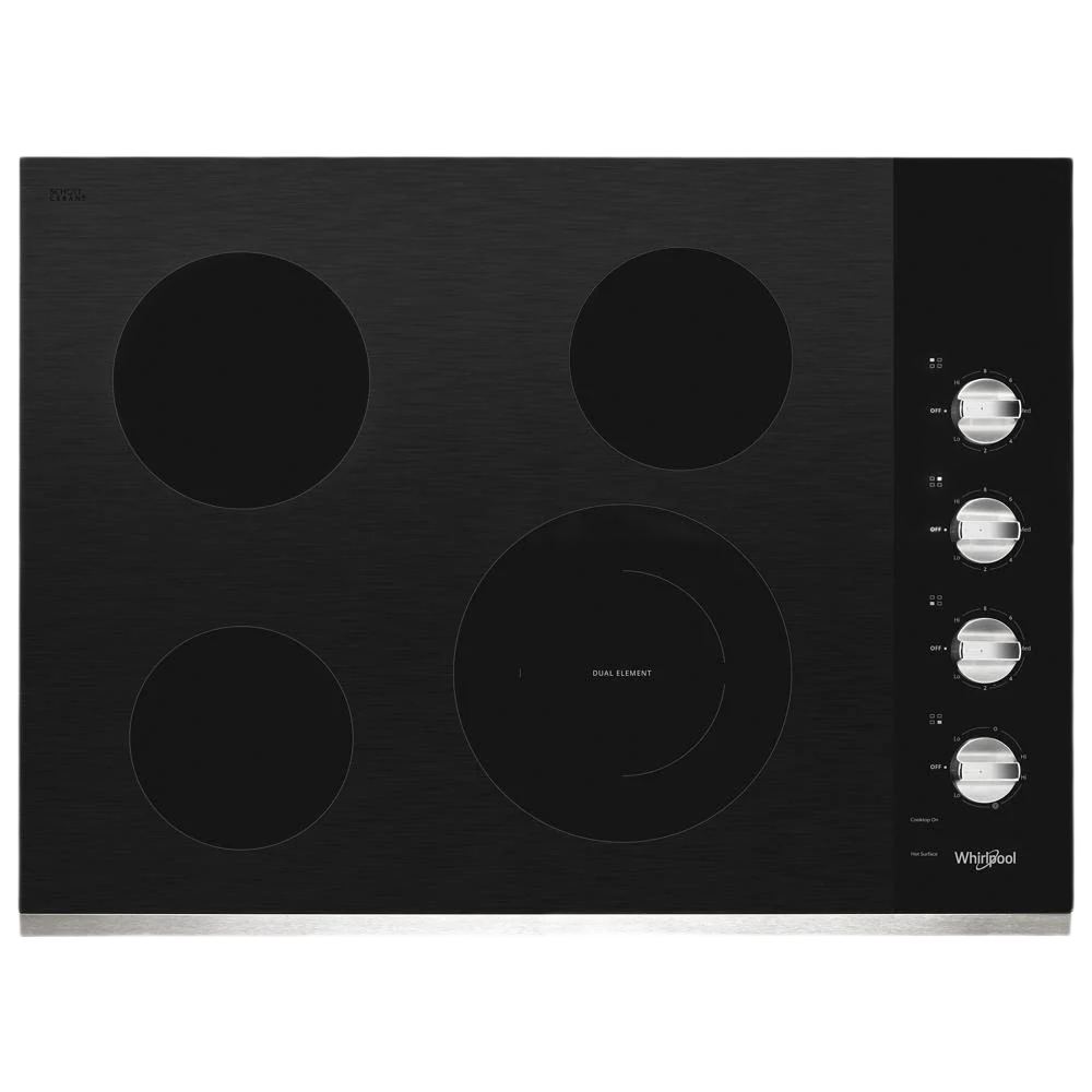 Comfortable 30-inch Electric Ceramic Glass Cooktop with Dual Radiant Element Refined