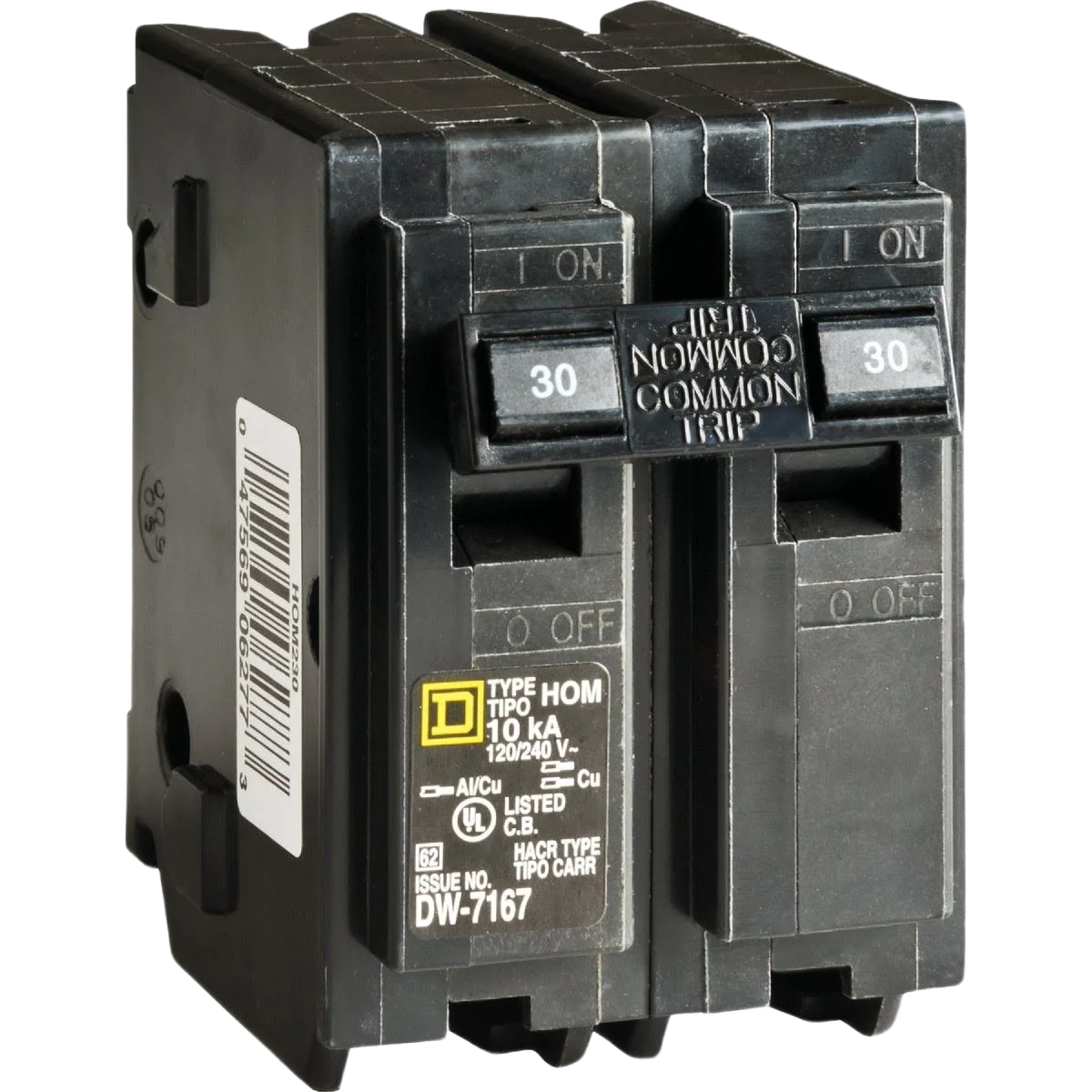 Long-Lasting Square D Homeline 30A Double-Pole Circuit Breaker Reusable