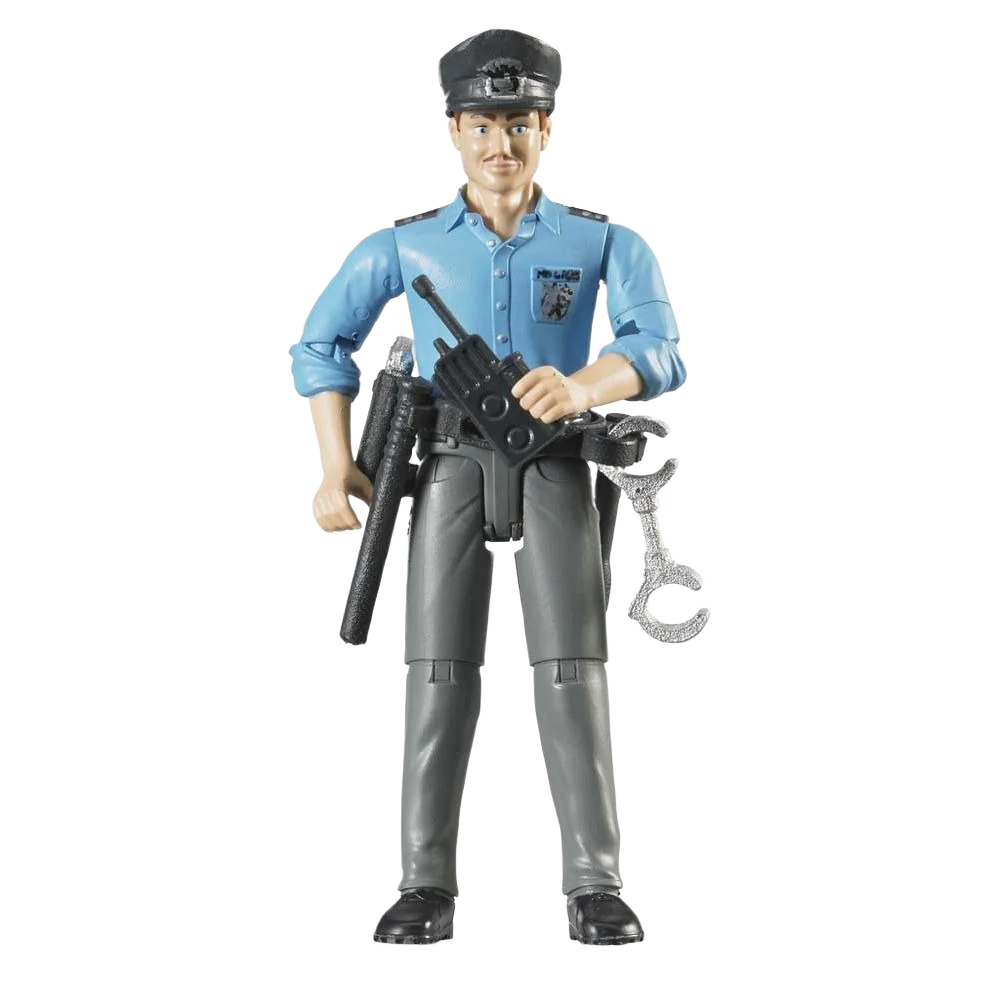Quality Bruder Toys Light Skin Policeman with Accessories Action Figure Sustainable