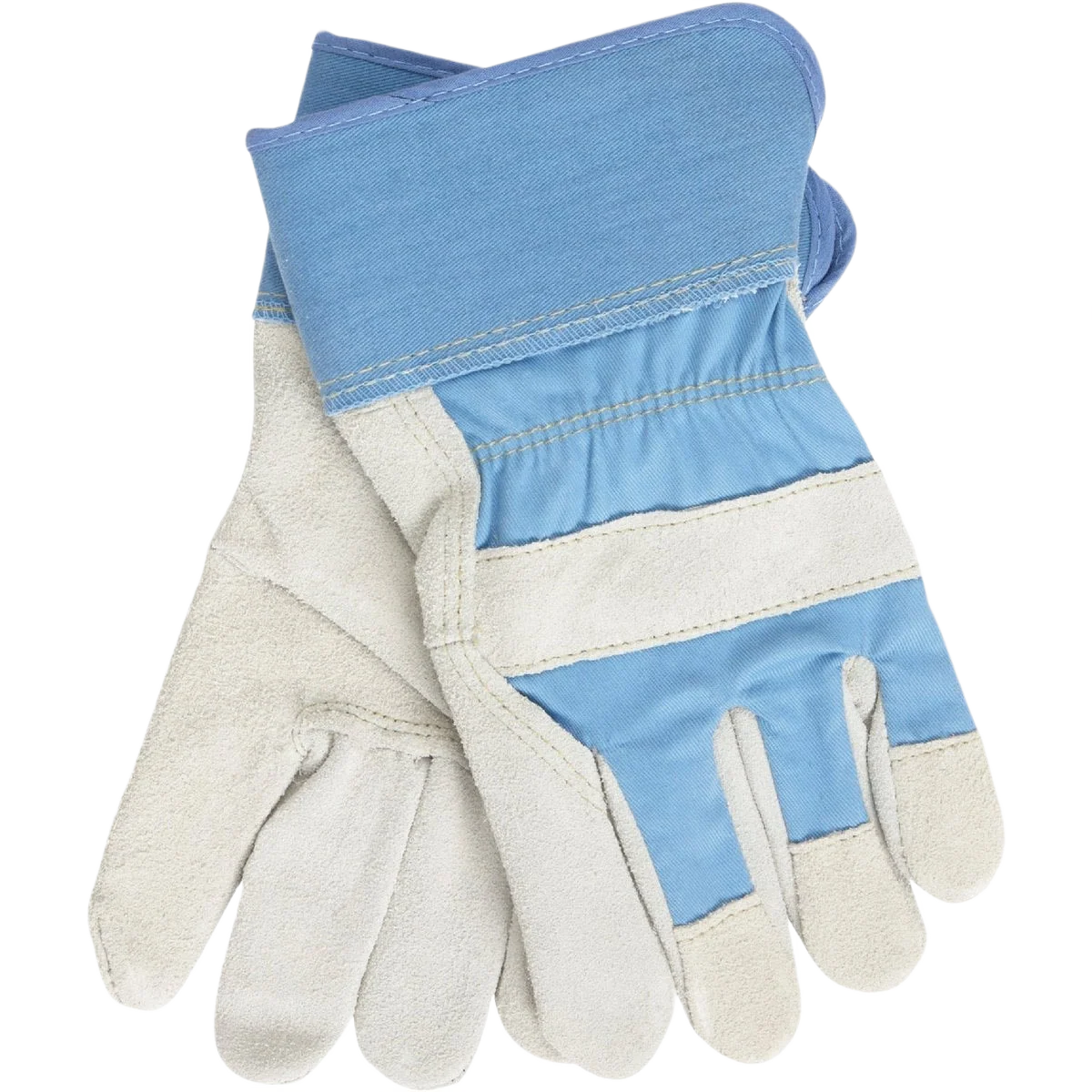 Superior Do it Women's Medium Blue White Leather Work Gloves Minimalist