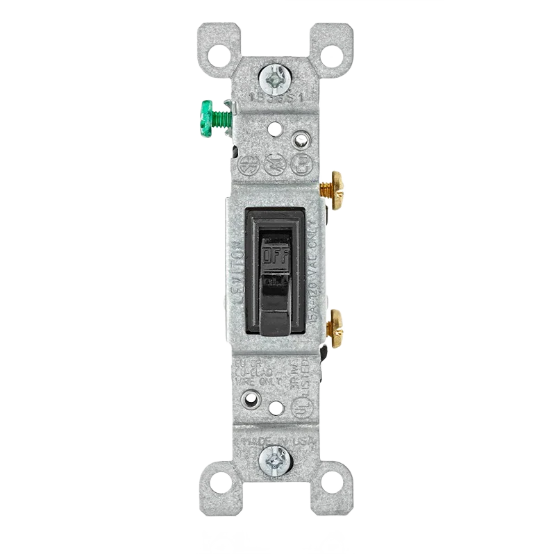 Long-Lasting Leviton 15 Amp Black Single-Pole AC Quiet Toggle Switch Effective