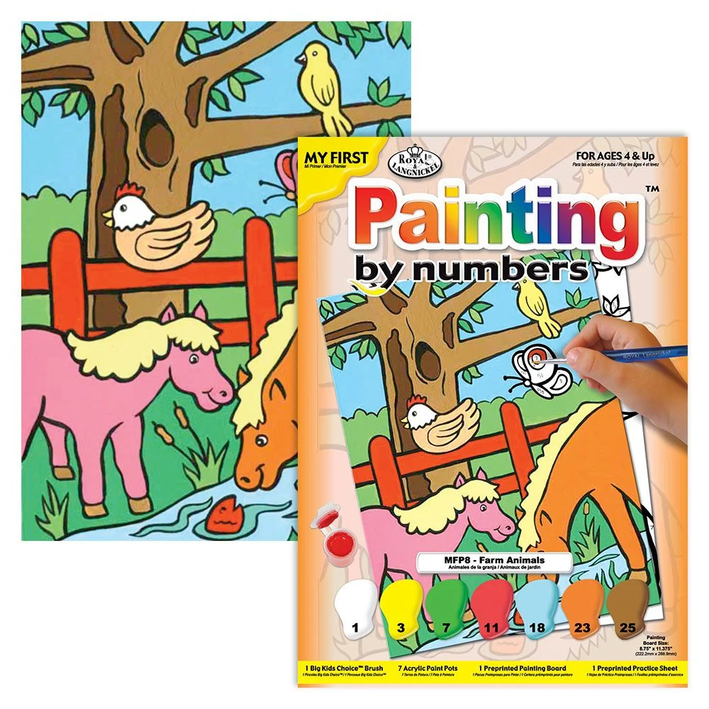Fine Crafted Royal Brush My First Painting By Numbers Farm Animals Lightweight