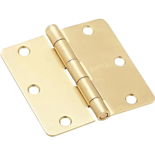 Organic National Hardware 3-1 2 x 1 4 Radius Satin Brass Door Hinge 3-Pack Efficient