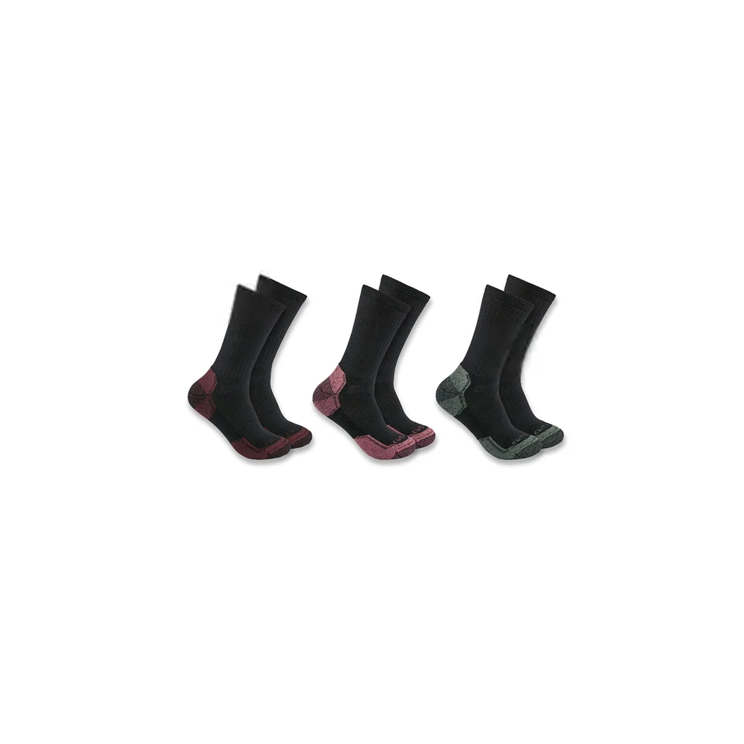 Unique Carhartt Women's Large Black Assorted Crew Socks 3-Pack High-Quality