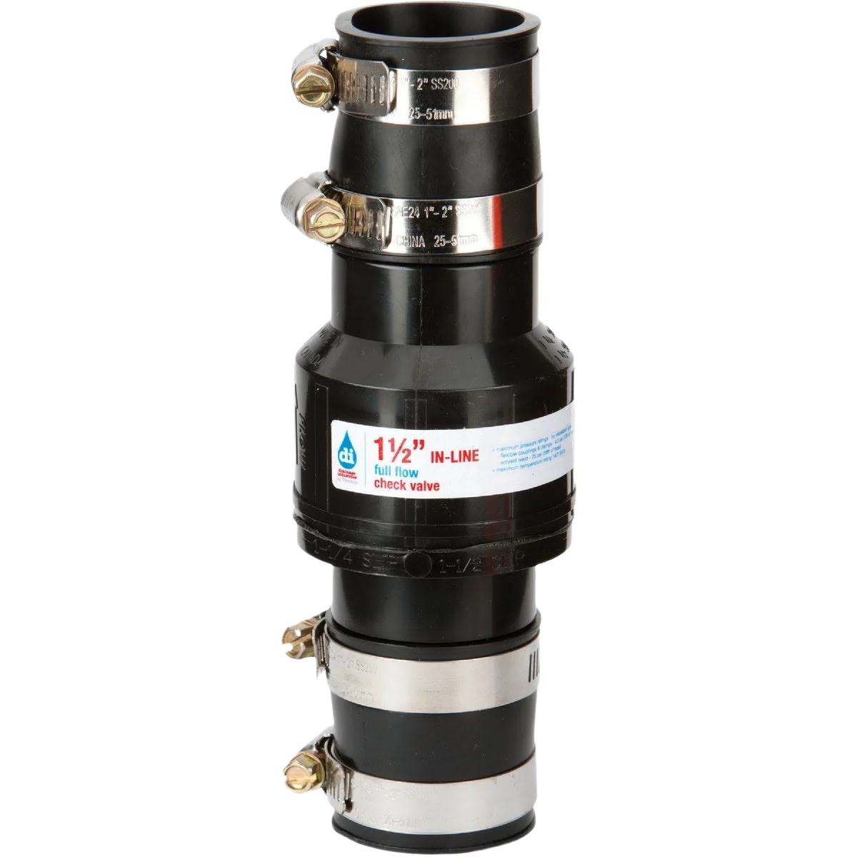 Fine Crafted Drainage Industries 1-1 2 In. ABS Thermoplastic In-Line Sump Pump Check Valve Certified
