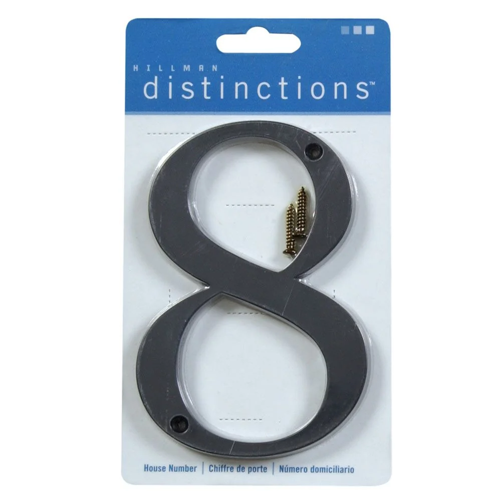 Stylish Hillman Distinctions 4-In. Flush Mount Black House Number 8 Eco-Friendly