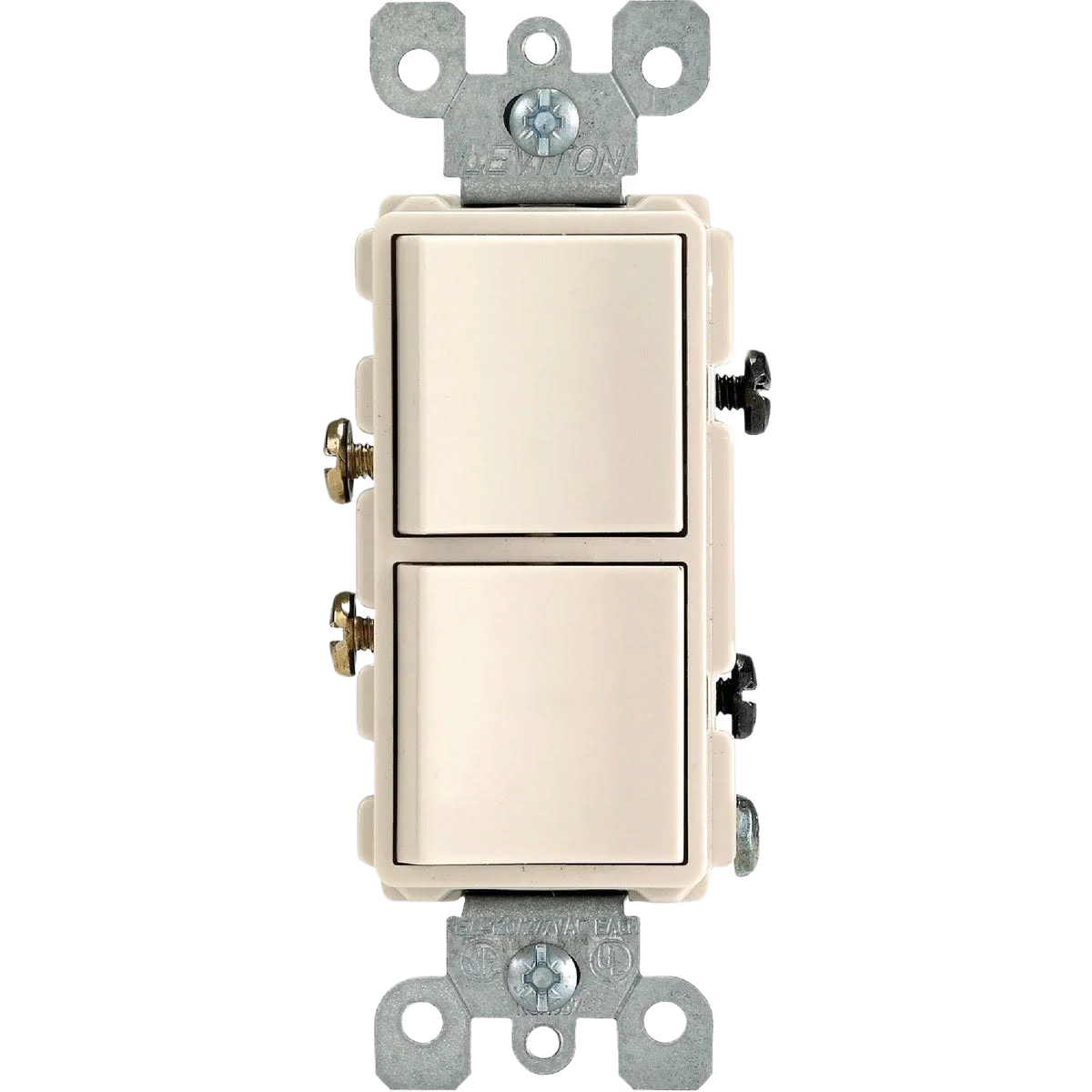 Pure Leviton Single Pole Almond 15A Duplex Switch Enhanced