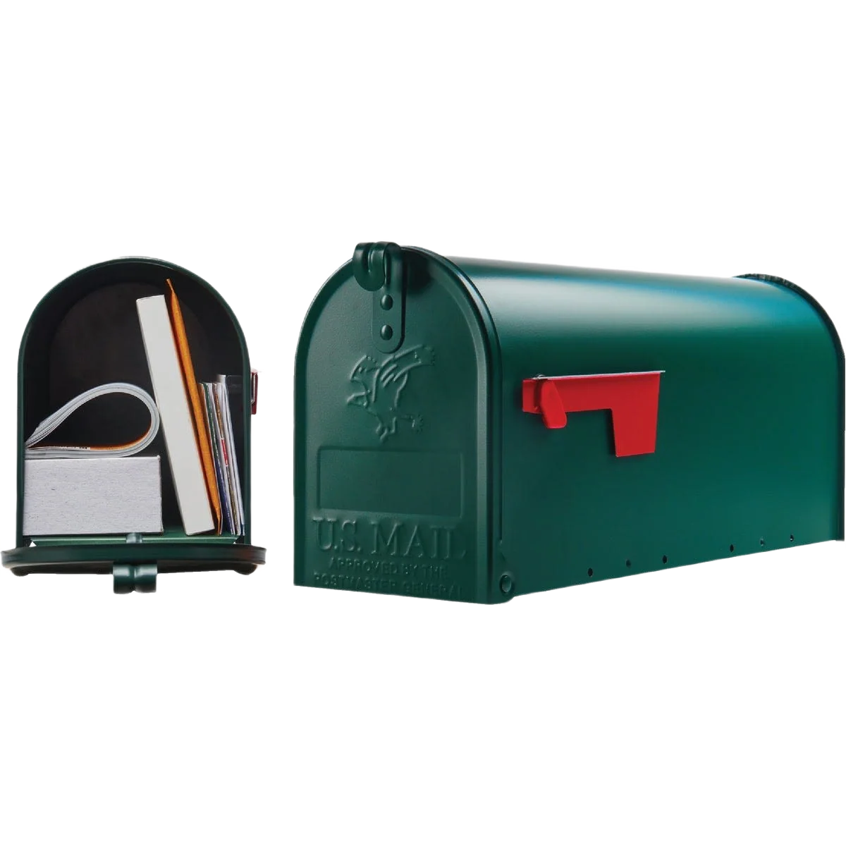 Recyclable Gibraltar Elite T1 Green Rural Post Mount Mailbox Environmentally Friendly