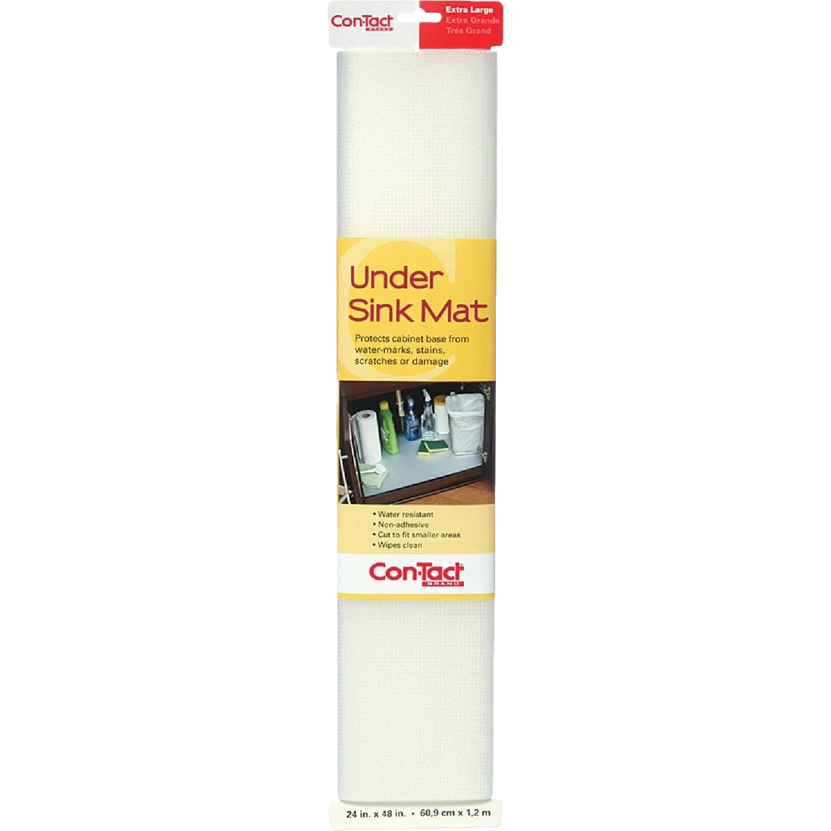 Expertly Made Con-Tact Clear Under Sink Mat Non-Adhesive Shelf Liner 4 ft. High-Quality