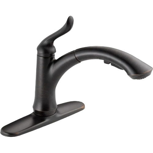 User-Friendly Delta Linden Venetian Bronze Single Handle Pull Out Kitchen Faucet Genuine
