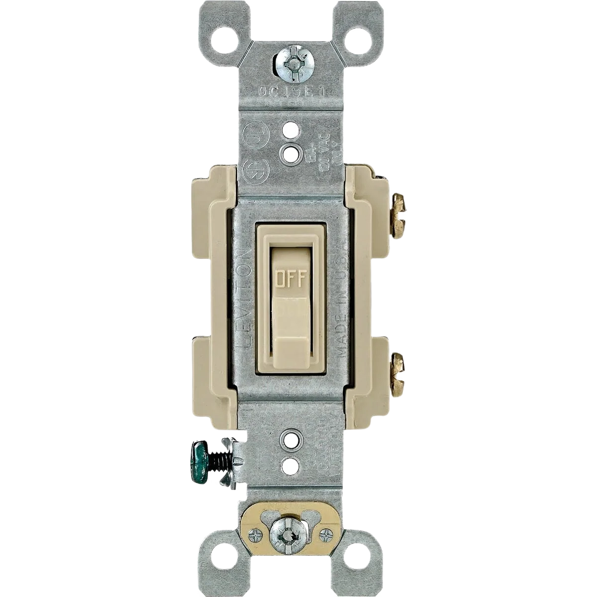 Verified Leviton Residential 15 Amp Ivory Toggle Single Pole Switch Eco-Friendly