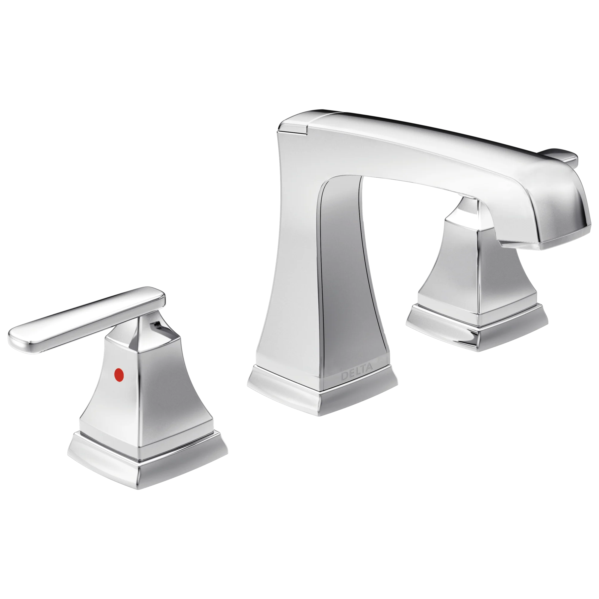 Sustainable Delta Ashlyn Chrome Two Handle Widespread Bathroom Faucet with EZ Anchor Pure