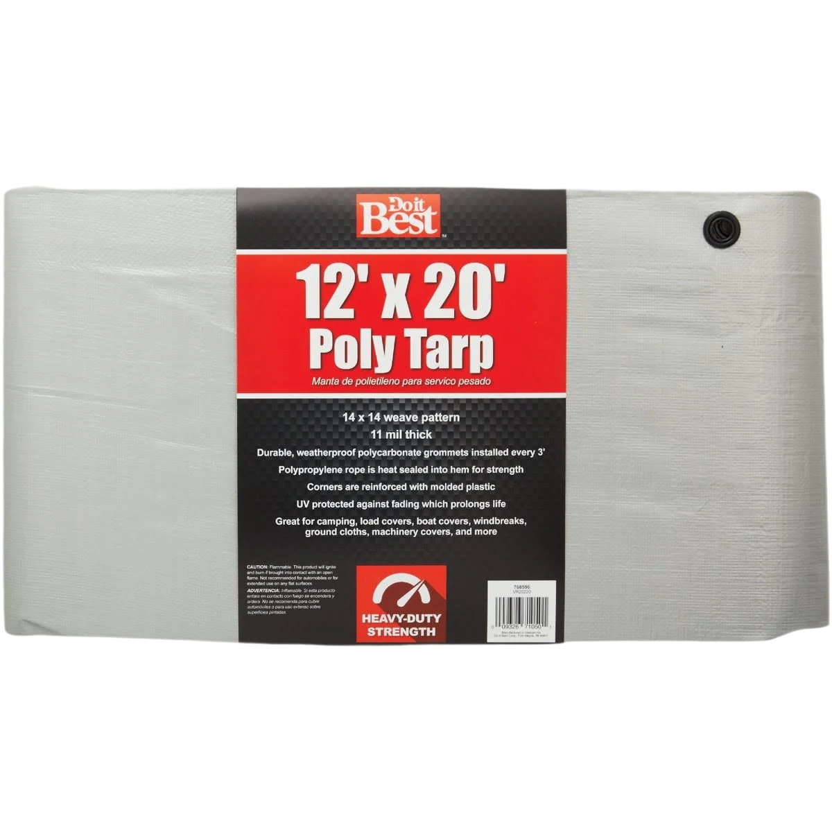 Sustainable Do it Silver Woven Heavy-Duty Poly Tarp 12 x 20 ft. Fine Crafted