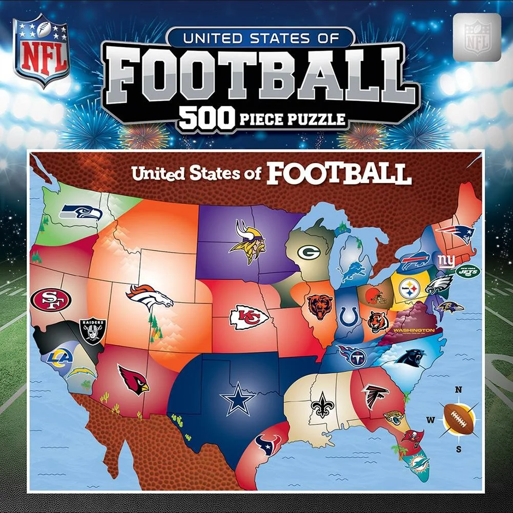 Organic MasterPieces NFL Football Map Jigsaw Puzzle 500 Pieces Sustainable