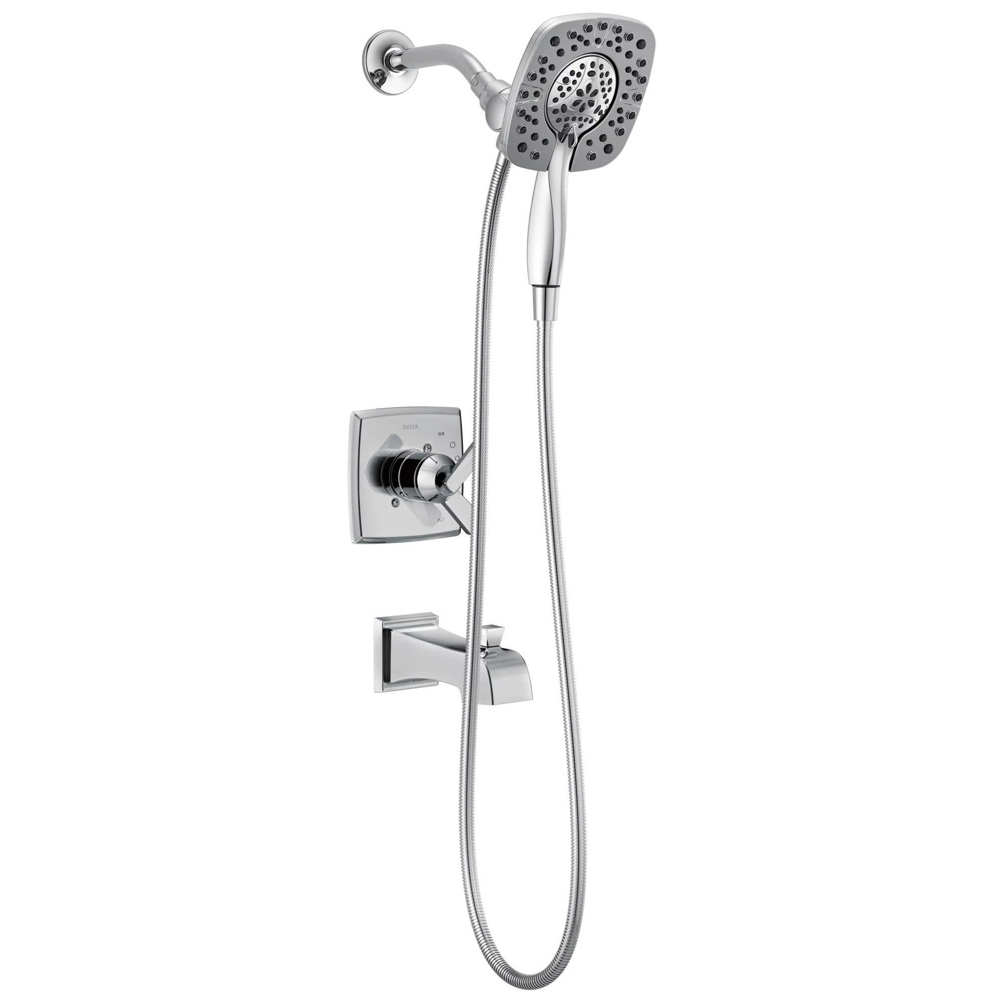 Smooth Delta Ashlyn Monitor 17 Chrome Shower Trim With In2ition Green