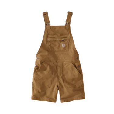 Organic Carhartt Women's Medium Carhartt Brown Rugged Flex Relaxed Fit Canvas Shortall Healthy