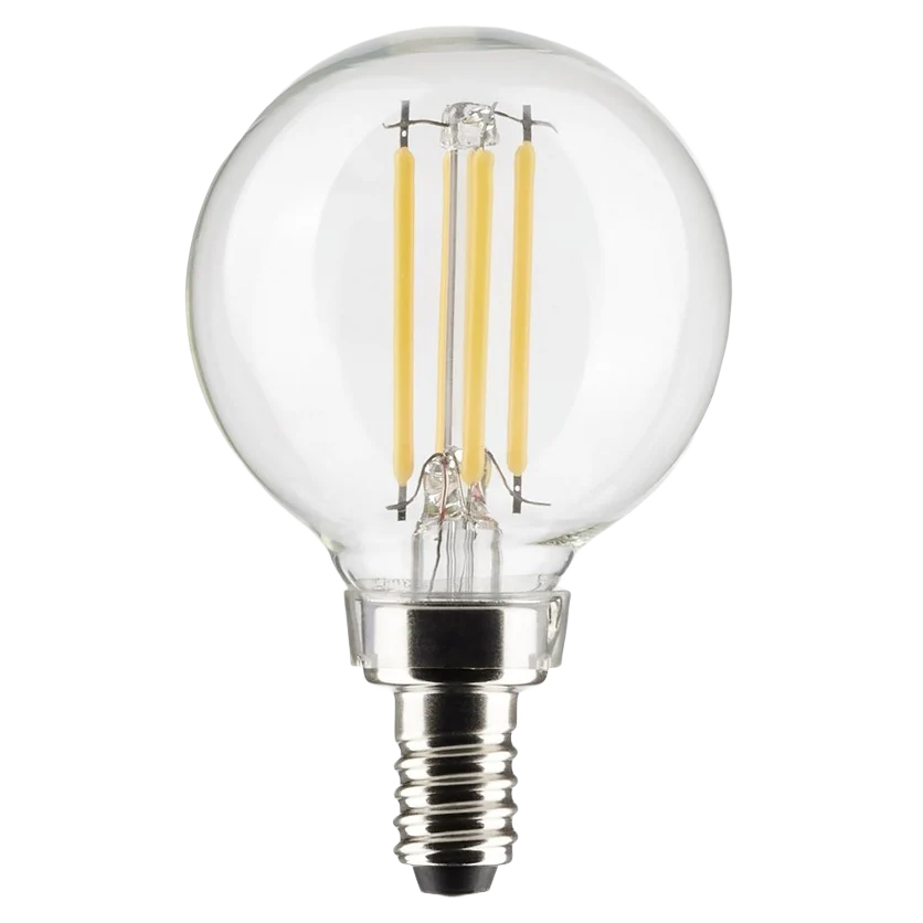 Satco 5.5 Watt LED Candelabra Base Clear Soft White Light Bulb Contemporary