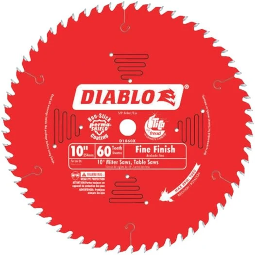 Long-Lasting Diablo 10-In. 60-Tooth Fine Finish Saw Blade Elite
