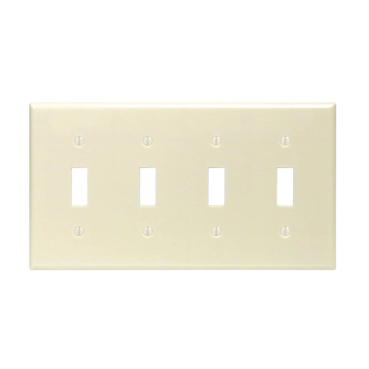 Fine Leviton 4-Gang Plastic Toggle Switch Wall Plate Ivory Excellent