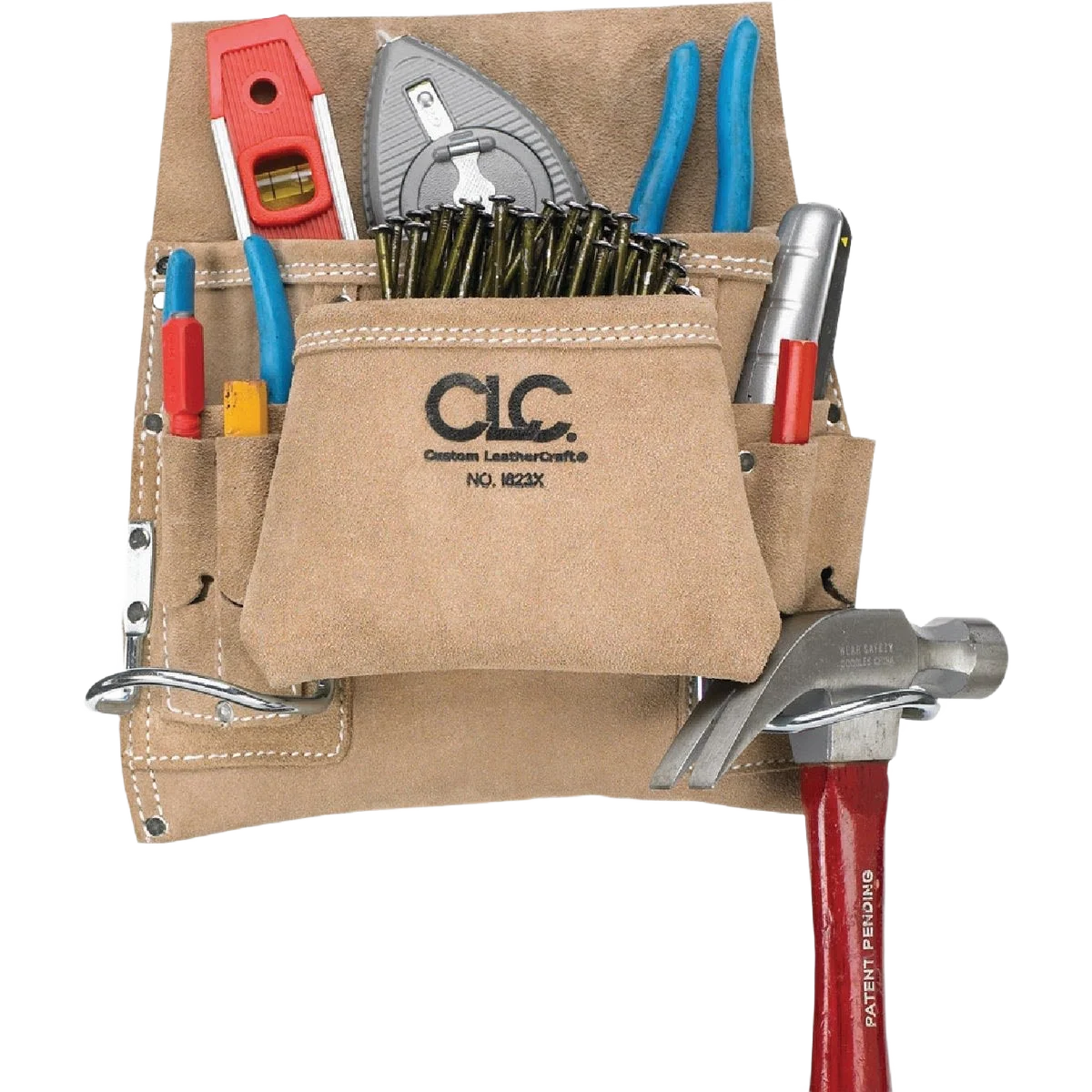 Crafted CLC Work Gear 8-Pocket Suede Carpenter's Nail Tool Bag Smooth